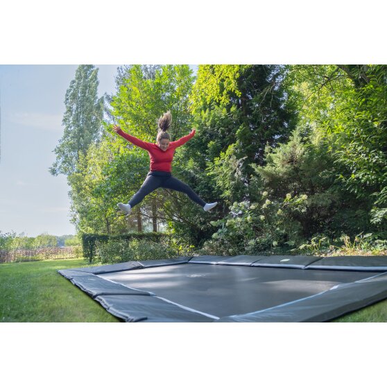 EXIT Dynamic ground level sports trampoline 275x458cm - black