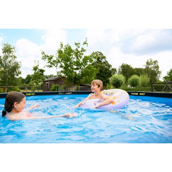 EXIT Stone pool ø360x122cm with filter pump - grey