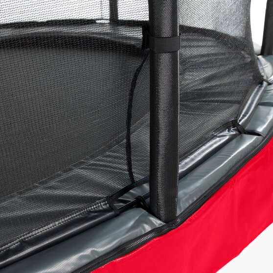 EXIT Elegant Premium ground trampoline 244x427cm with Deluxe safety net - red