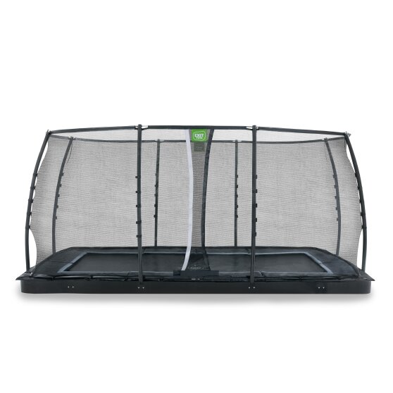 EXIT Dynamic ground level trampoline 275x458cm with safety net - black