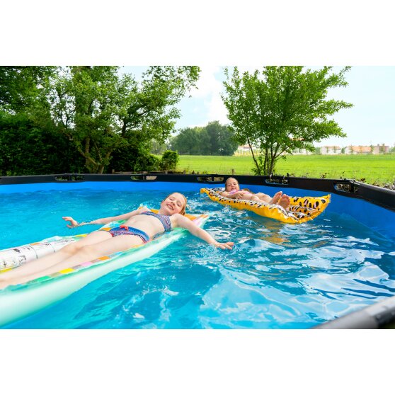 EXIT Black Leather pool ø488x122cm with filter pump - black