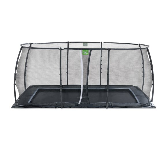 EXIT Dynamic ground level trampoline 305x519cm with safety net - black