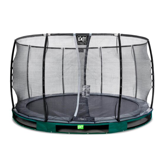 EXIT Elegant Premium ground trampoline ø366cm with Deluxe safety net - green