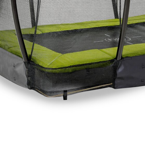 EXIT Silhouette ground trampoline 153x214cm with safety net - green