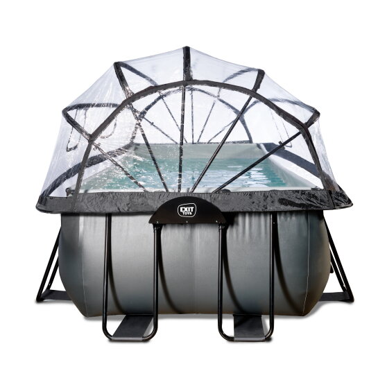 EXIT Black Leather pool 540x250x122cm with sand filter pump and dome - black