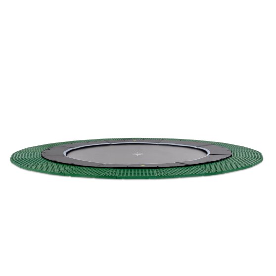 EXIT Dynamic ground level trampoline ø427cm with Freezone safety tiles - black