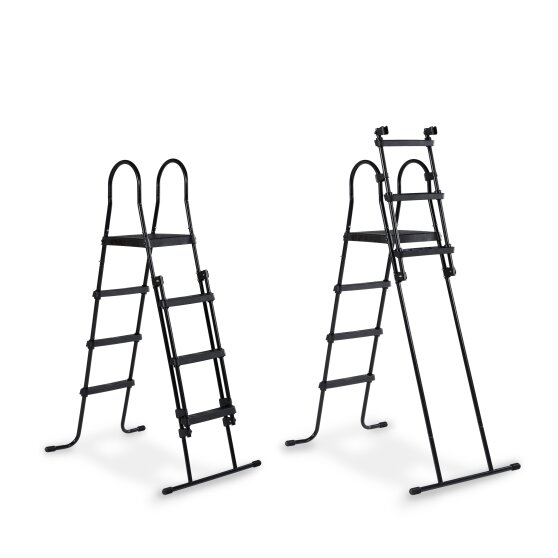 EXIT Black Leather pool ø450x122cm with sand filter pump and dome and heat pump - black