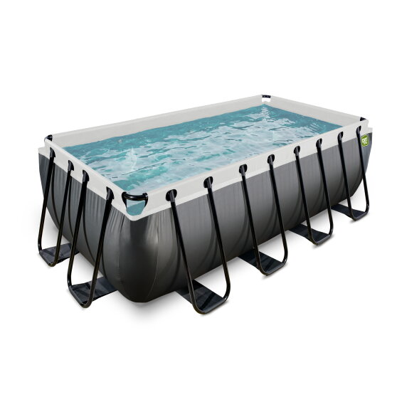 EXIT Black Leather pool 400x200x122cm with filter pump - black