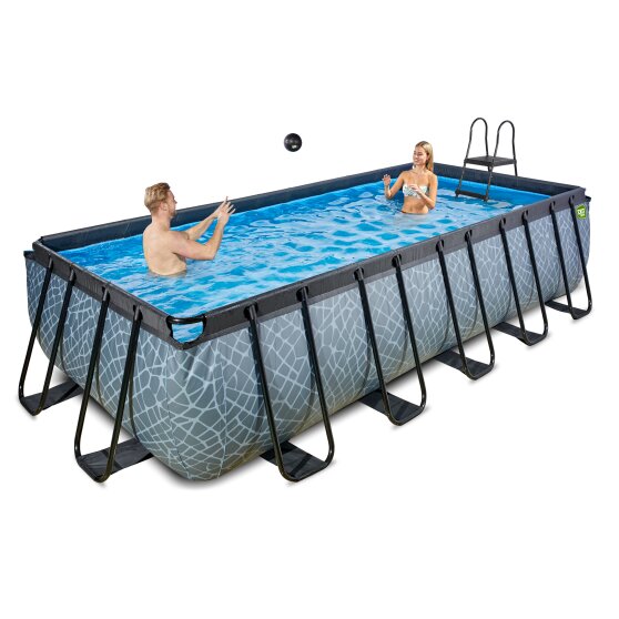 EXIT Stone pool 540x250x122cm with filter pump - grey