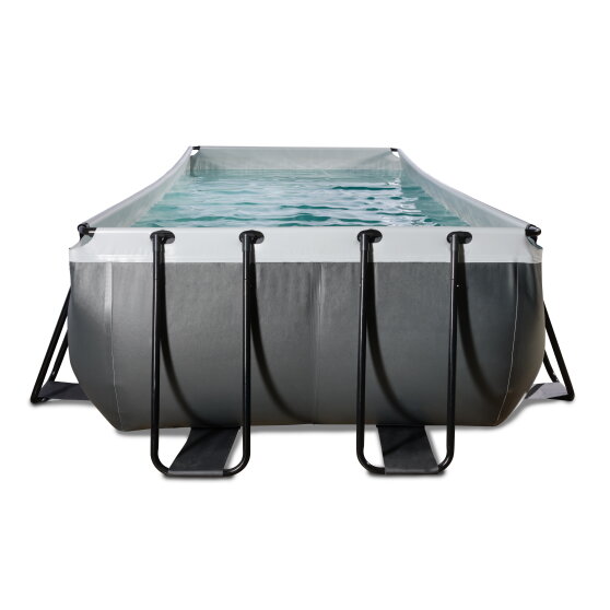 EXIT Black Leather pool 400x200x122cm with filter pump - black