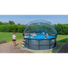 EXIT Black Leather pool ø450x122cm with sand filter pump and dome and heat pump - black