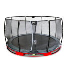 EXIT Elegant Premium ground trampoline ø427cm with Deluxe safety net - red