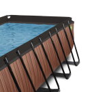 EXIT Wood pool 400x200x100cm with sand filter pump and dome - brown