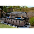 EXIT Wood pool 400x200x100cm with sand filter pump and dome - brown