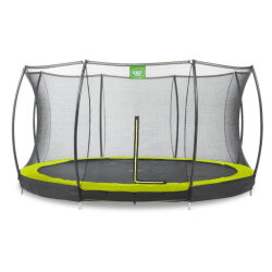 EXIT Silhouette ground trampoline ø427cm with safety net - green