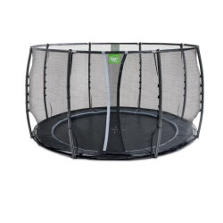 EXIT Dynamic ground level trampoline ø366cm with safety net - black