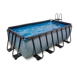EXIT Stone pool 400x200x122cm with sand filter pump - grey