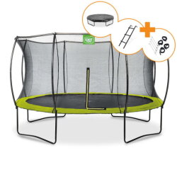 Cama elástica EXIT Silhouette ø366cm, color verde + kit de accesorios gratis