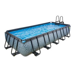EXIT Stone pool 540x250x100cm with sand filter pump - grey