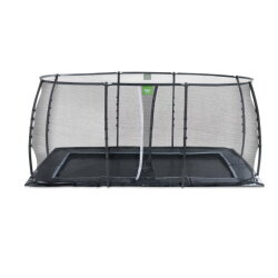 EXIT Dynamic ground level trampoline 275x458cm with safety net - black