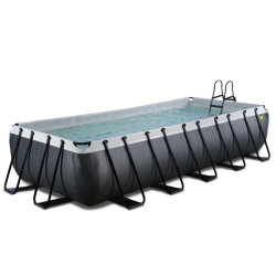 EXIT Black Leather pool 540x250x100cm with sand filter pump - black