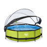 EXIT Lime pool ø300x76cm with filter pump and dome - green