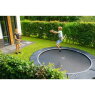 EXIT Dynamic ground level trampoline ø305cm with Freezone safety tiles - black