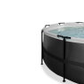 EXIT Black Leather pool ø450x122cm with sand filter pump and dome and heat pump - black