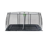 EXIT Dynamic ground level trampoline 244x427cm with safety net - black